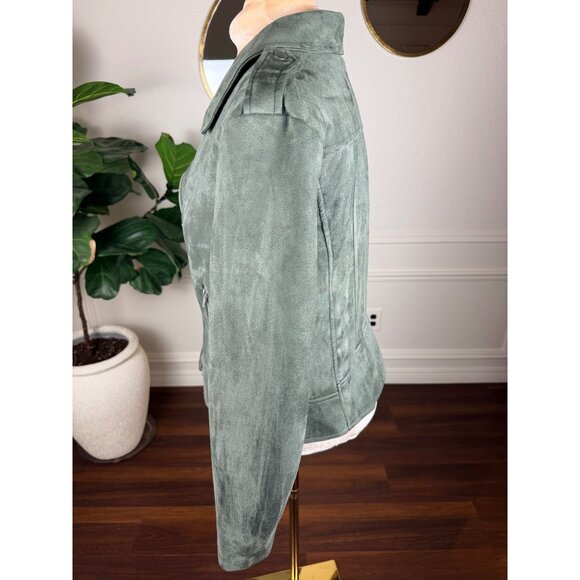 BB Dakota Faux Suede Moto Bomber Jacket | elevated streetwear | XXL | NWOT - Picture 6 of 13